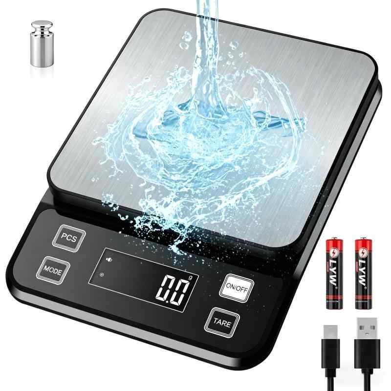 Diyife 洗えるキッチンスケール デジタルはかり 防水IP67-10KG/0.1g 充電式 、二式...