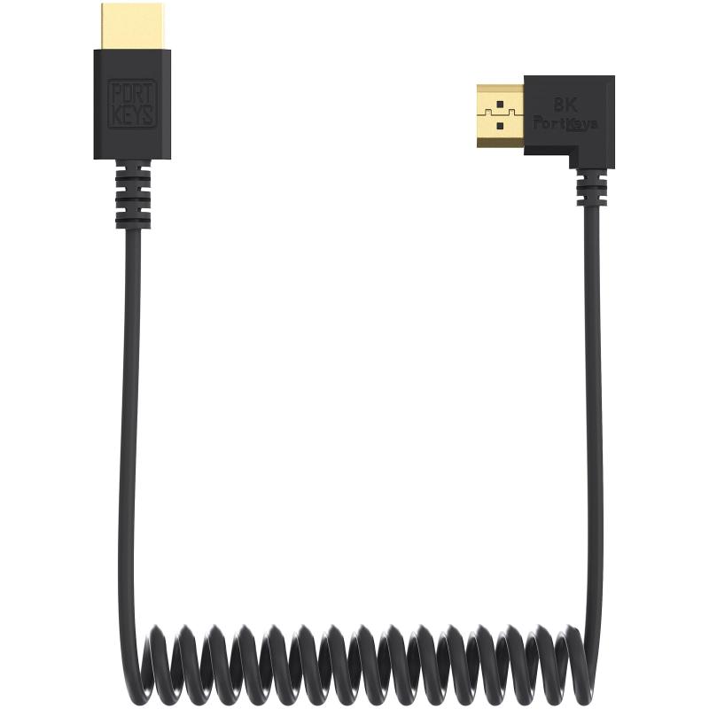 Portkeys 8K HDMIケーブル 高速HDMI 超薄型10コア同軸ケーブル 2.4mm径ケーブル 19ピン フルピンマッピング 8K60Hz 4K240Hz対応 カメラモニター/PC/TV/ゲーム用