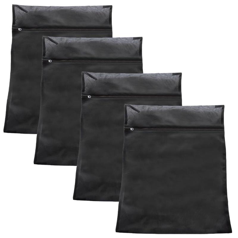 yuusaki 洗濯ネット ランドリーネット 洗濯用 ネット 黒色 角型30x40cm2枚 40x50cm2枚 50x60cm1枚 5枚セット 細かい網目 丈夫 型崩れ防止 絡み傷つき防止 収納ネット 旅行収納(3.0)