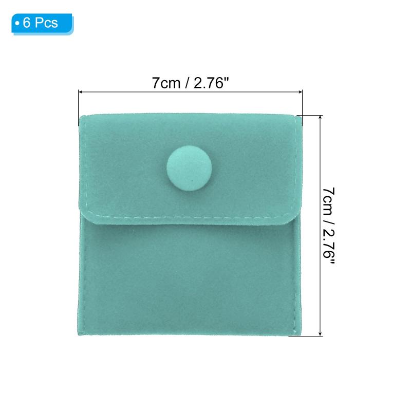 PATIKIL 7x7cm スナップボタン付きジュエリーポーチ 6個セット ベルベットジュエリーポーチ ネックレス ブレスレット イヤリング 時計 リング ブローチなど ポータブルな柔らかい収納袋 ライ vision-stores-10127926 ビジョンストア サンプル画像2