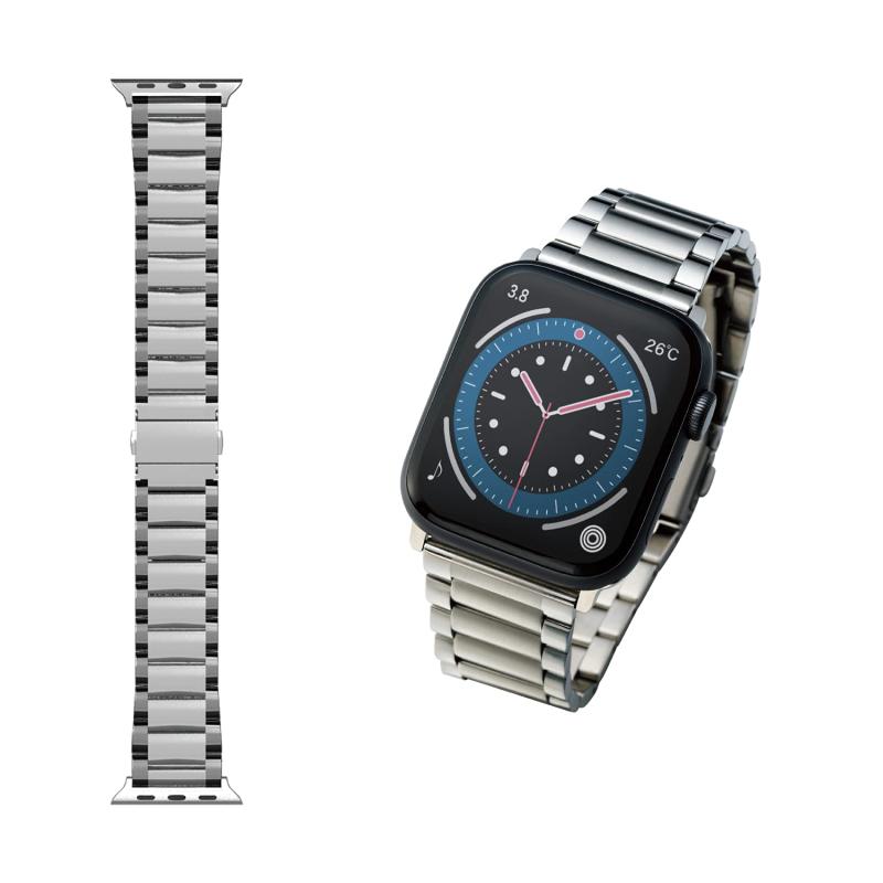乐天商城 - エレコム Apple Watch バンド コンパチブル プレミアムステンレス 3連タイプ 【 Series 7 [45mm]、SE、6、5、4 [44mm]、3、2、1 [42mm] 対応 】