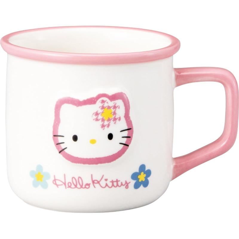Rakuten - サンリオ (sanrio) 「 カオハナ ハローキティ 」 レトロ ホーロー風 マグカップ 約300ml 約12×8cm 立体 キャラクターズ 食器 キティ グッズ 雑貨 白 san4548-1