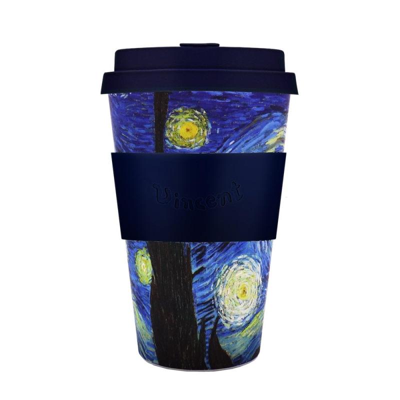 乐天商城 - エコーヒーカップ タンブラー 14oz/400ml ヴィンセント・ヴァン・ゴッホ Starry Night（スターリーナイト）