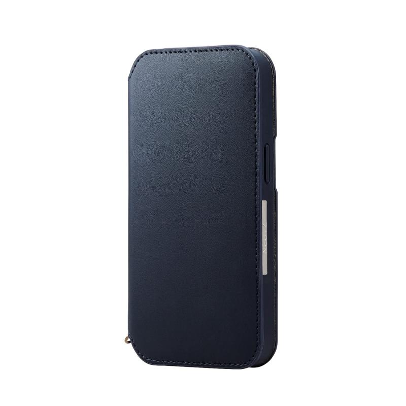 エレコム iPhone 14 / 13 ケース カバー 手帳型 耐衝撃 カードポケット付き マグネット開閉 ストラップホール付き