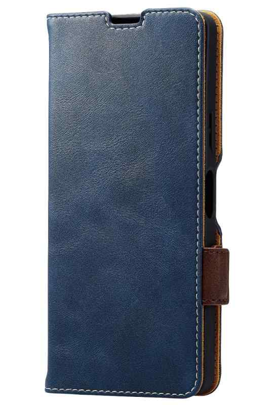 エレコム Xperia 10 V [ SO-52D / SOG11 ] ケース 手帳型 レザー 革 マグネット開閉 カードポケット付き 閉じたまま通話 スタンド機能 ストラップホール付き PM-X232PLFY