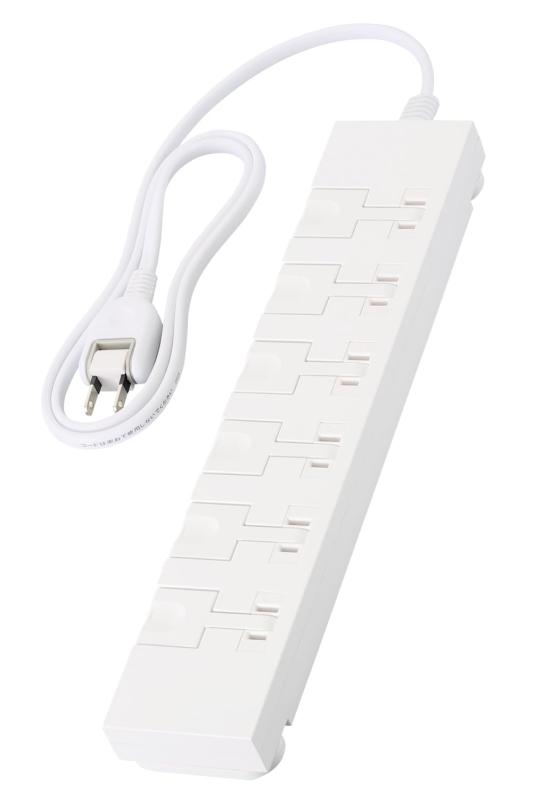 エレコム 電源タップ 雷ガード 6個口 イージーリリースタップ 【 回転脚パーツ 吊り穴 】 極性対応 ほこりシャッター スイングプラグ ホワイト T-KF07-26