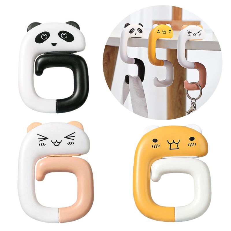 乐天商城 - テーブルフック カバン掛け バッグハンガー かわいい 動物デザイン コンパクト フック 取付簡単 テーブル収納対策 ずり落ち防止 ABS素材 耐荷重15KG