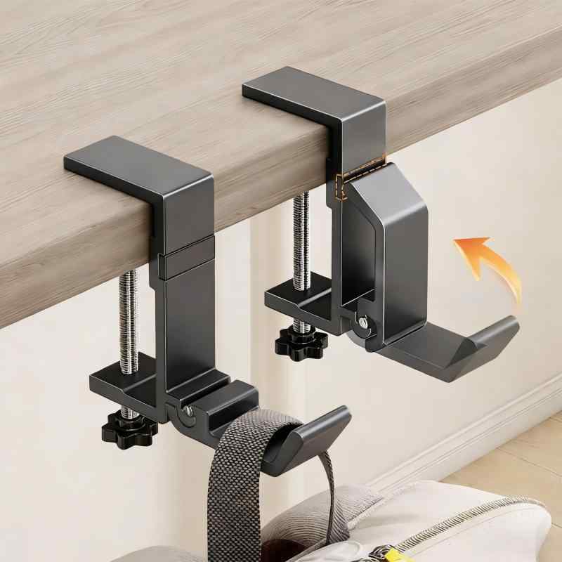Rakuten - テーブルフック マグネット式 バッグハンガー 折りたたみ 2個セット 耐荷重10kg ヘッドホンスタンド デスク収納 机下収納 アルミ合金