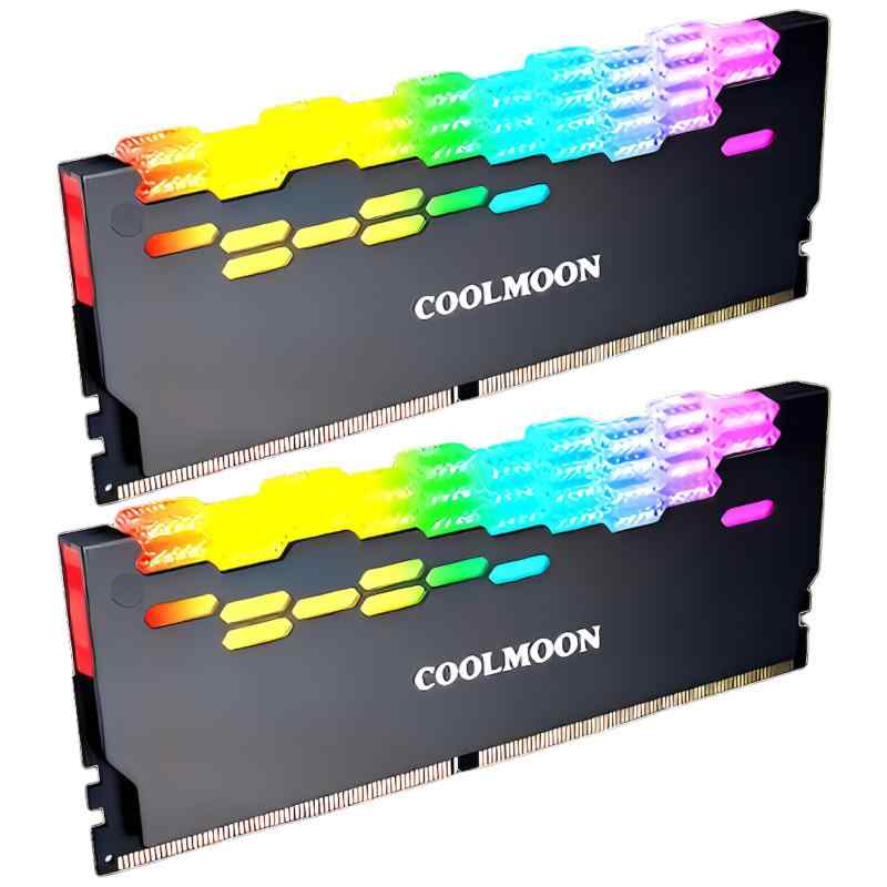 Other - 【スモールラボ】COOLMOON メモリヒートシンク LED ARGB 5v 3pin RAM 冷却 ダイヤモンドカット 2個入りセット