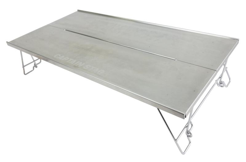 キャプテンスタッグ(CAPTAIN STAG) アウトドアテーブル 焚き火テーブル ステンレス ソロテーブル コンパクト 折りたたみ式 収納ケース付き シルバー UC-556/UC-598(4.0)