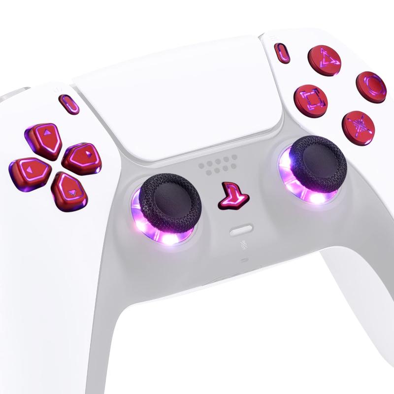 乐天商城 - eXtremeRate ps5コントローラー（BDM-010&BDM-020）に対応用マルチカラー発光D-padサムスティックシェアオプション、プレステ5コントローラー用ホームフェイスボタン、 ps5コントローラー光るDTF