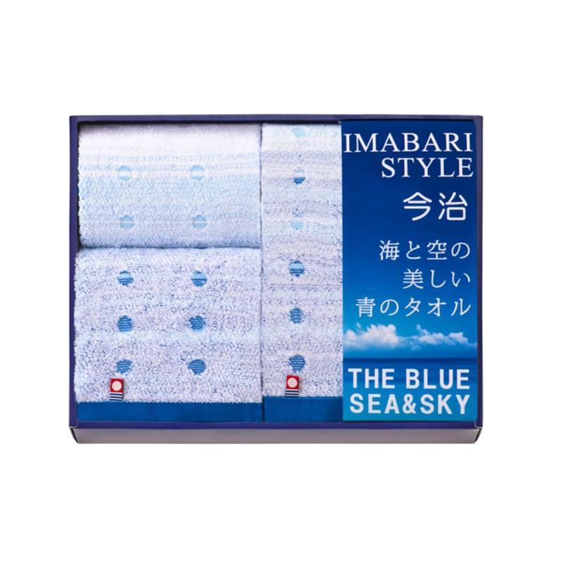 乐天商城 - ブレイヴ 今治海と空の美しい青のタオルセット IBL87300