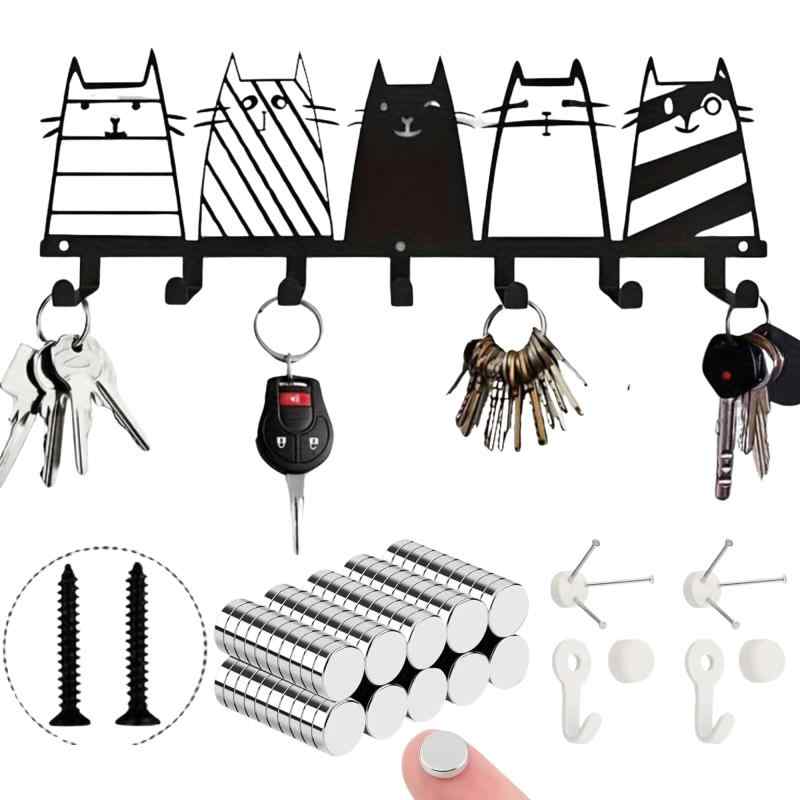 【快適良品スヤスワ】キーフック 猫 壁掛け 玄関 おしゃれ 鍵掛け猫 壁掛けフック猫 アンティーク