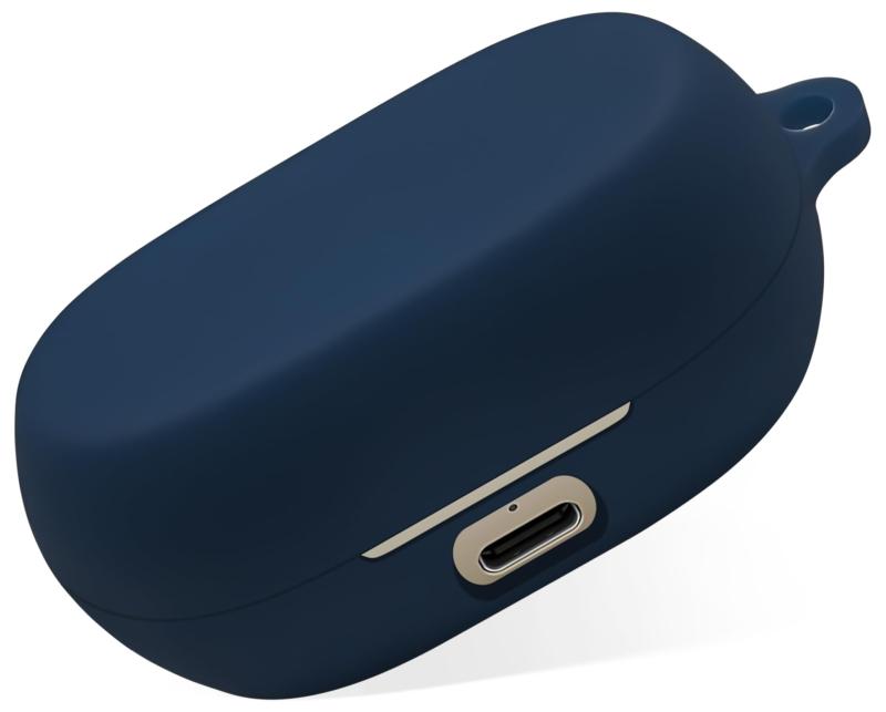 Geiomoo シリコンキャリーケース Jabra Elite 7 Pro/Elite 7 Active対応 ポータブル 傷防止 耐衝撃カバー カラビナ付き (ネイビーブルー)取り付け簡単。360°オールラウンドプロテクション。カラビナ付きで実用性を向上。Jabra Elite 7 Pro / Elite 7 Activeの形状に完璧にマッチし、ぴったりフィットします。高品質のソフトシリコン製、傷防止、耐衝撃性、耐久性。
