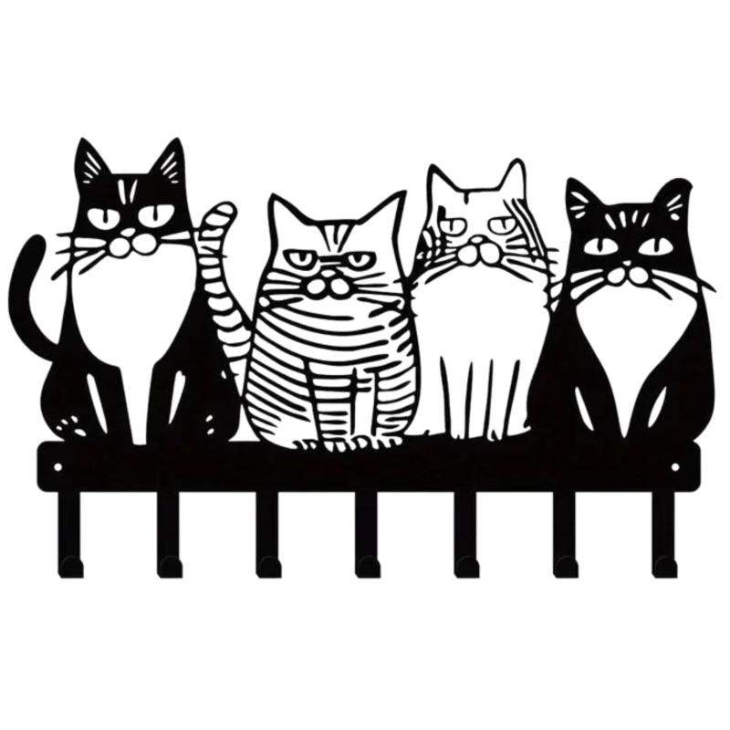 乐天商城 - 猫 ウォールフック キーフック 玄関 鍵かけ 鍵掛け 壁掛け 鍵フック ビス アンカー付き 雑貨
