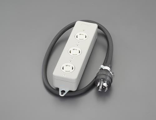 エスコ AC250V/20Ax1.0m三相タップ(接地3P) EA815GR-14