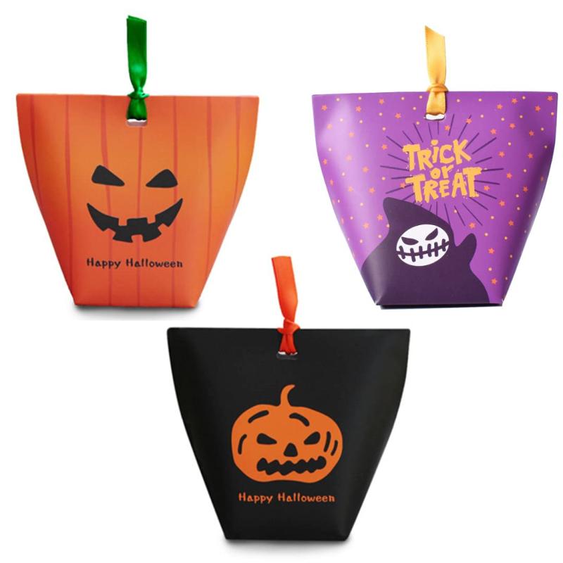 Rakuten - 【トゥルーハーツ】ハロウィン ギフトバッグ 8枚入り 4種類 袋 紙バッグ プレゼント キャンディ お菓子 おしゃれ 可愛い パンプキン かぼちゃ 手提げ袋 マチあり