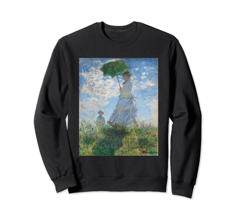 Rakuten - 散歩、日傘をさす女性／クロード・モネ【世界の名画】Claude Monet 妻カミーユと息子 少年 美術館アート 油絵 トレーナー