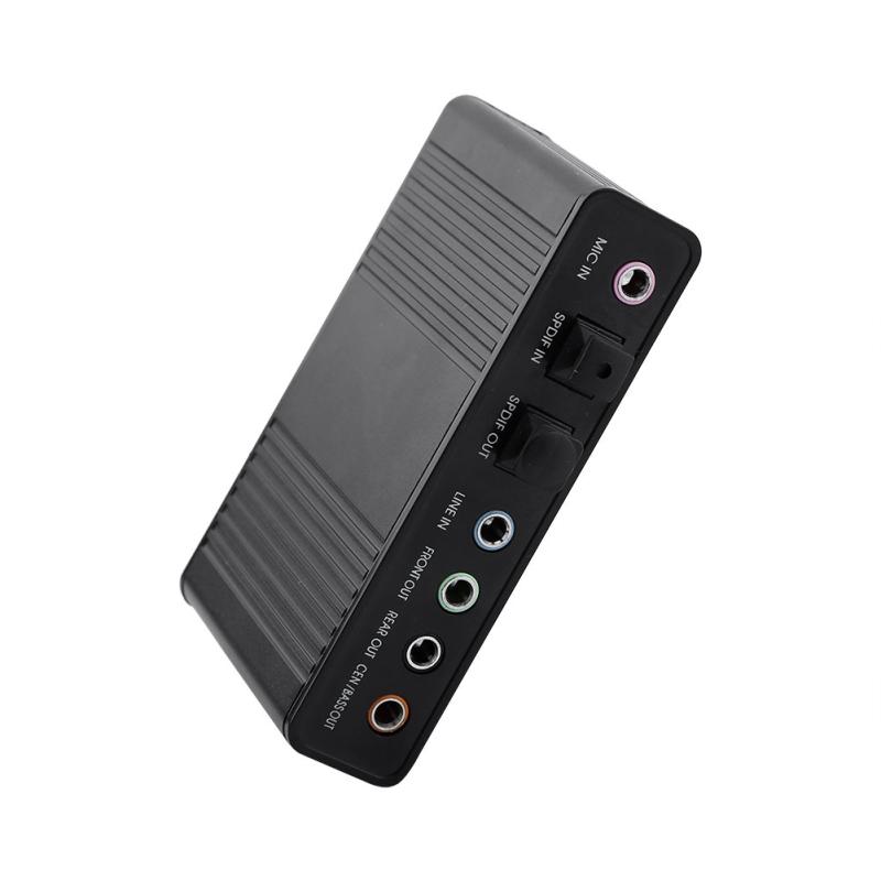 Acogedor USB 2.0外部サウンドカード6チャンネル5.1サラウンドサウンドアダプター、S/PDIFデジタルオーディオ出力付き、PC用