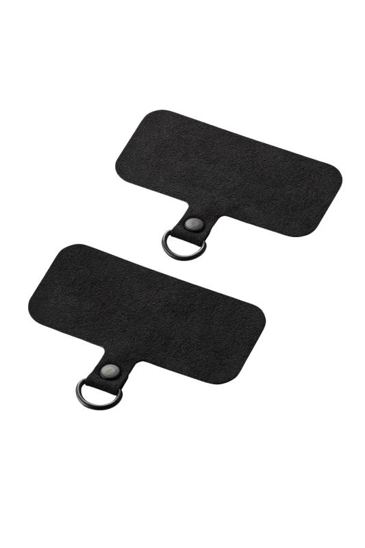 エレコム スマホ ストラップ ストラップホルダー 1口/2口タイプ 2枚入り 耐久力UP 耐荷重5kg ファブリック 黒 ブラック P-STHD