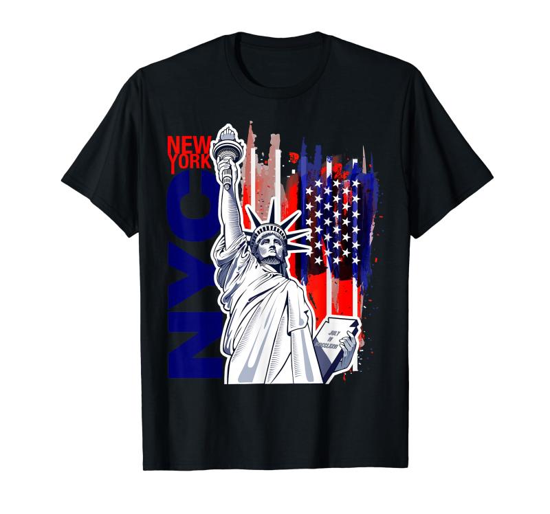NYC Tシャツ ニューヨーク市自由の女神 アメリカ国旗 Tシャツ