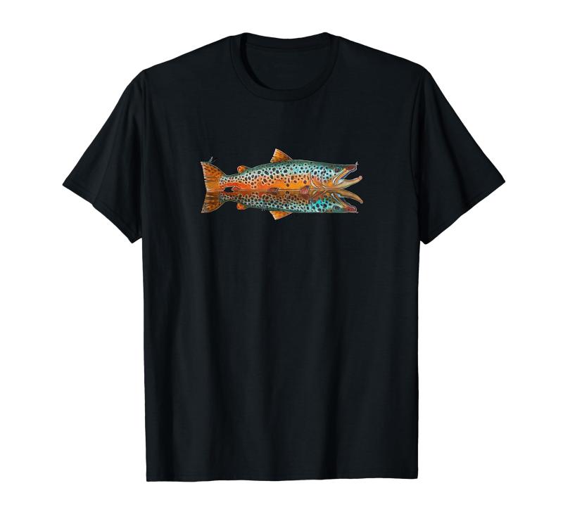 乐天商城 - ブラウントラウト ウォーターフォール フライフィッシング フィッシャーマン Tシャツ