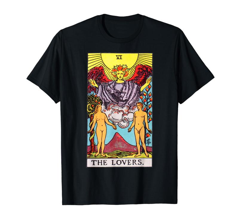 Rakuten - オリジナルのRider Waite DeckのThe Lovers ビンテージタロットカード。 Tシャツ