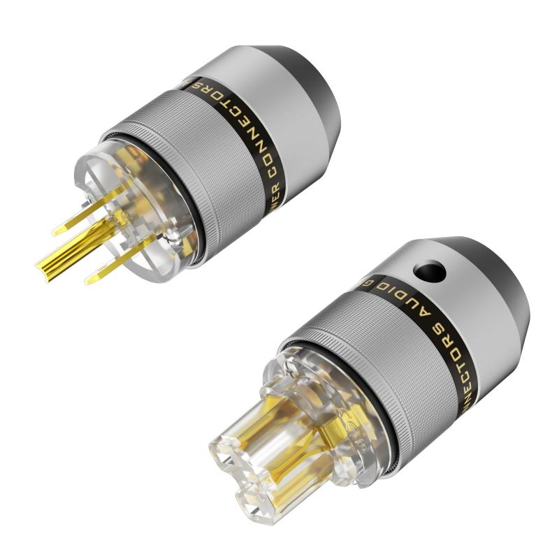 乐天商城 - Preffair オーディオ用電源プラグ真鍮 3ピン 電源コネクタ 15A/ 125V 10A/ 250V 自作電源プラグ18MMワイヤー適用オーディオ用パワープラグ IEC320C13コネクター ペアハイエンド オーディオグレード AC