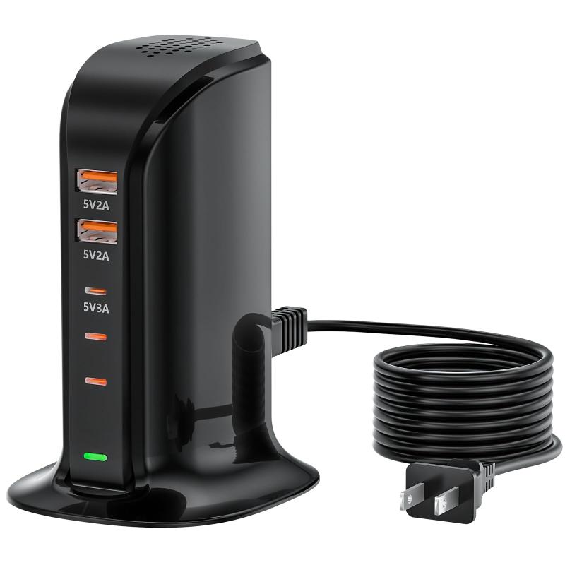 VHBW USB コンセント 50W USB充電器 6ポート 10A 出力自動判別機能 タワー式 150CM PSE認証