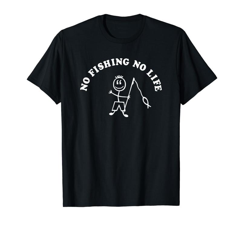 釣り 面白い 可愛い キッズ アウトドア 海釣り 好き No Fishing No Life Tシャツ