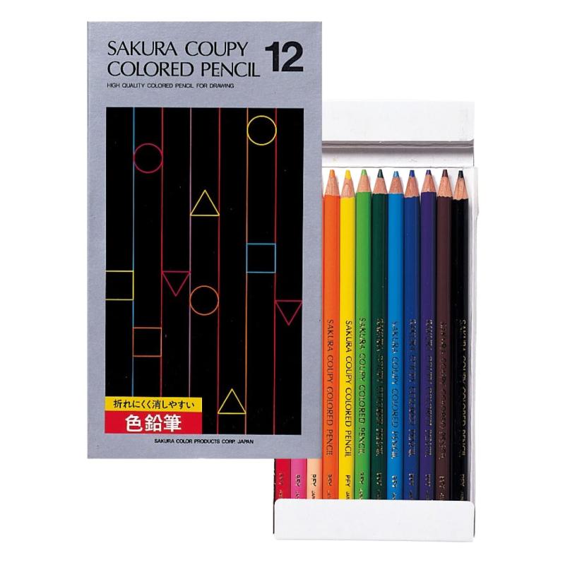 乐天商城 - サクラクレパス クーピー色鉛筆 12色 紙箱入り PFY12K