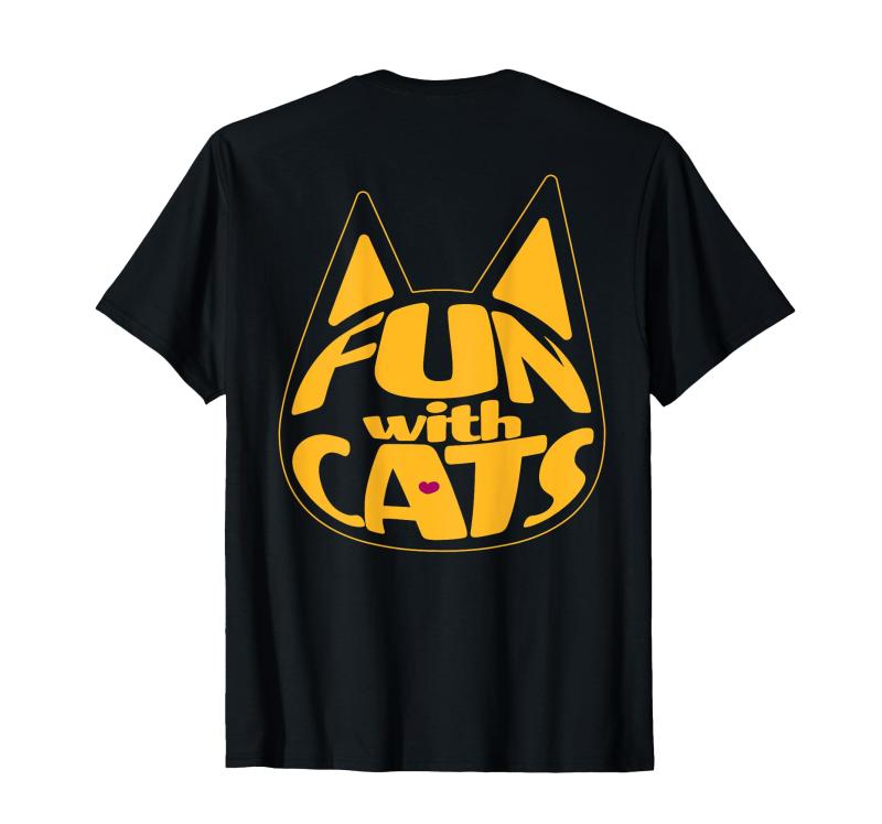 乐天商城 - 猫と一緒に楽しい バックプリント かわいい ねこ好き おもしろ Tシャツ
