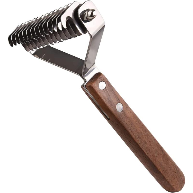 AIDIYA ペットブラシ 犬 猫 毛玉取り 毛玉&amp;ムダ毛取りコーム ステンレス ペット用品 抜け毛 厚い髪結び除去 犬用 猫用 長毛短毛兼用...