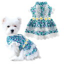 ABRRLO 犬 猫 ワンピース お姫様 スカート レース ドレス 春夏 ペット服 ドッグウェア 花柄 可愛い 中小型猫犬|詳細画像