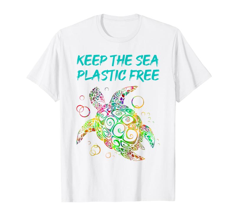 乐天商城 - 海にプラスチックがないようにしてください。 カメを救う Tシャツ