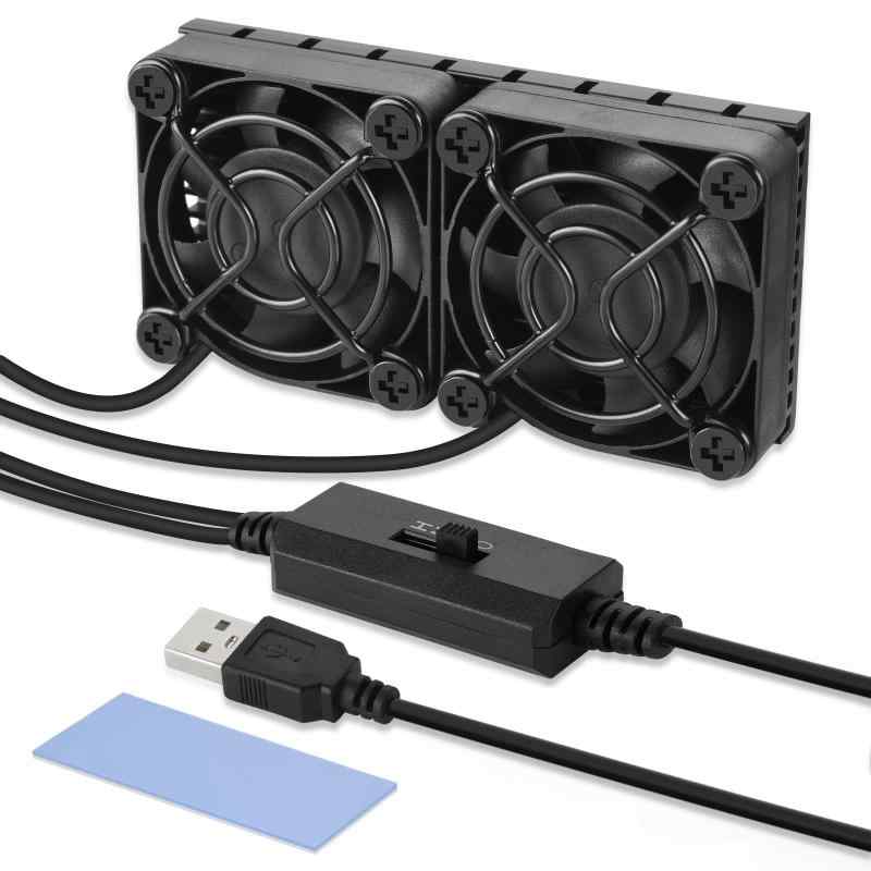 ELUTENG 冷却ファン 冷却扇風機 3段階風量調節 PCファン 5V 黒 送風機 小型 PC/PS5/PS4/ノートパソコン/ルーター/水槽など冷却