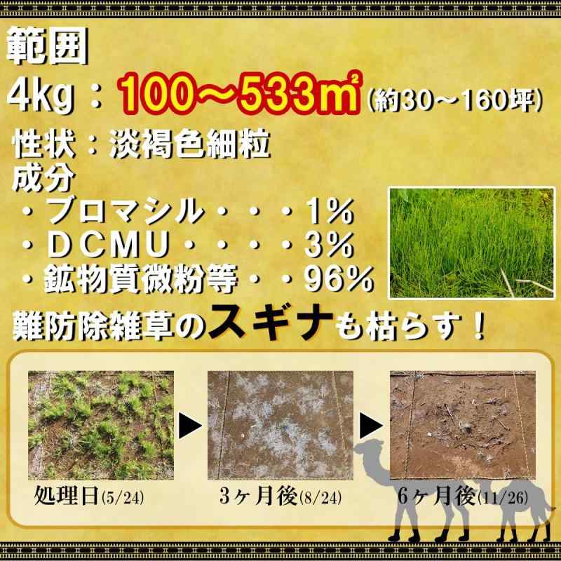 草刈りラクダ 4kg ハイポネックス 除草剤 顆粒 除草剤 強力 業務用 ブロマシル