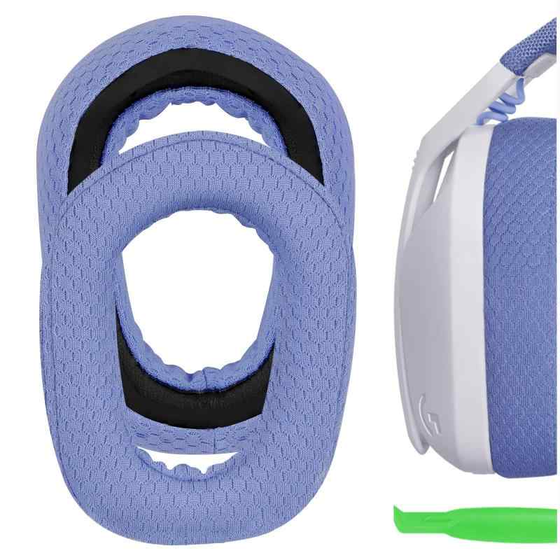 Geekria イヤーパッド Comfort 互換性 パッド ロジクール Logicool G435, G335 ヘッドホンに対応 パッド イヤー/イヤーカップ メッシュファブリック (青い)
