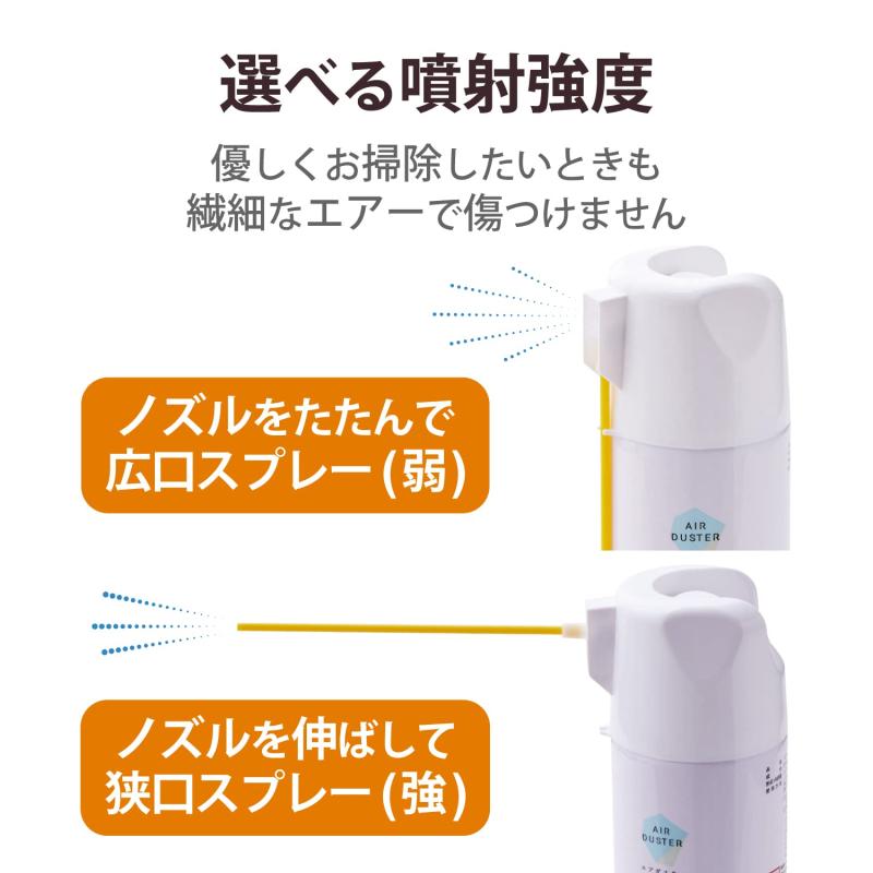 エレコム エアダスター 逆さ使用OK 390ml ECO (フロンガス不使用) 広域・ポイント...