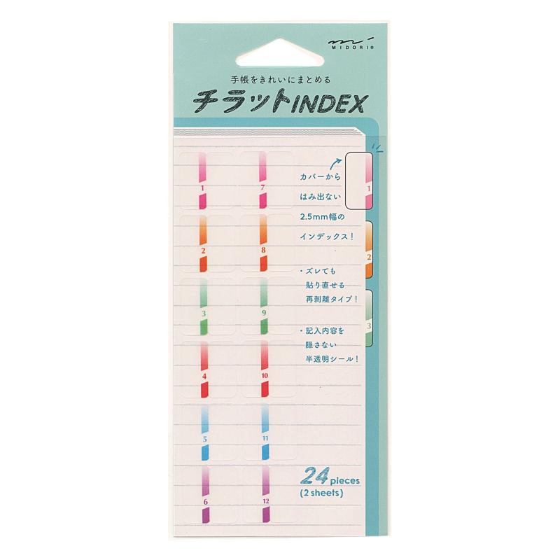 Rakuten - ミドリ インデックスラベル チラット 数字 カラー