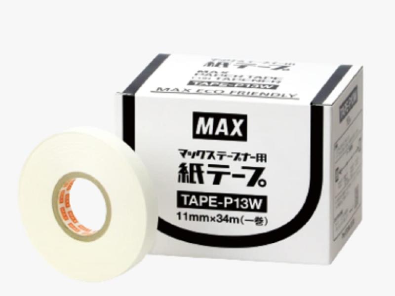 MAX テープナー用紙テープ TAPE-P13W 10巻入紙（パルプ原料）