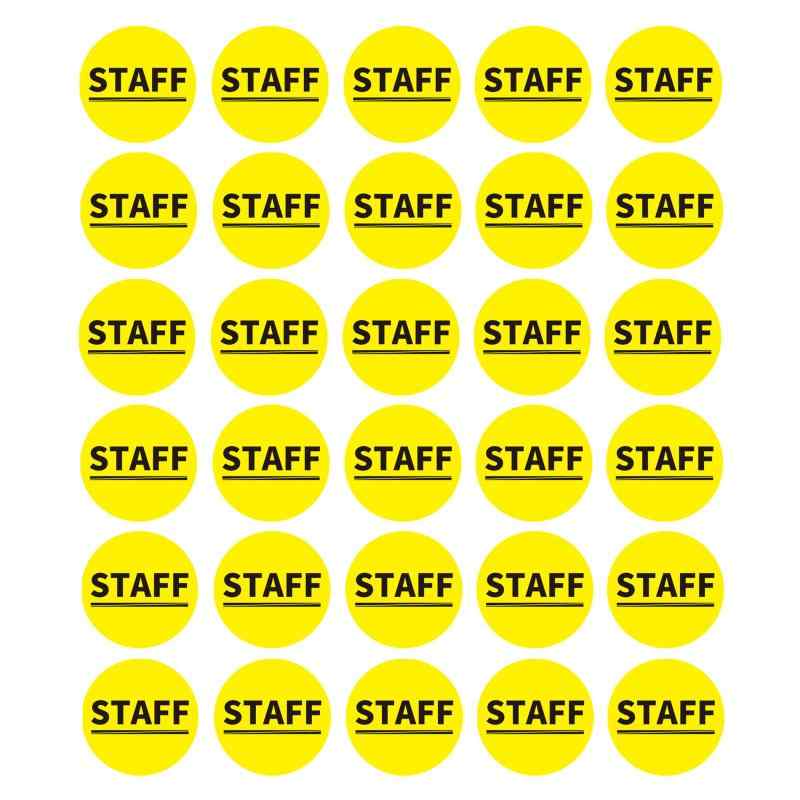 EdisonBrain【STAFF】ワッペンシール 貼り直し可能 スタッフ イベント コンサート ライブ 物販 直径8cm (100枚セット)