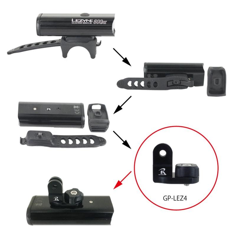 [レックマウント] Di2下部アダプター + ライトアダプターセット LEZYNE(レザイン)用 【Di2-EW90-400A+GP-LEZ4】 【400Di2+LEZ4】