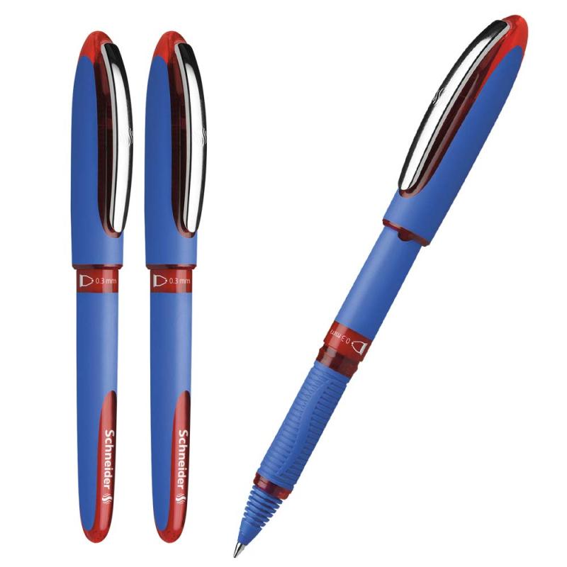 乐天商城 - シュナイダー Schneider ローラーボールペン ワンハイブリッドC One Hybrid C ペン先:0.3mm インクカラー:レッド 3本セット OHC183102