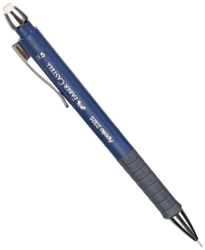 Faber-Castell ファーバーカステル アポロ シャープペン 0.5mm - ダーク ブルーファーバーカステル Faber-Castell 製図用シャープペンシル アポロ Apollo シリーズ回転繰り出し式消しゴム、収納式ペン先丸みのついた三角タイプ、人間工学に配慮したエルゴノミックグリップサイズ　長さ:149mm　最大径:10mm　ペン先スリーブ長:3mm交換用の消しゴムは日本で市販されている 「Grip 2011 2010 Apollo 用 スペア消しゴム 3個入 131597」をご利用ください