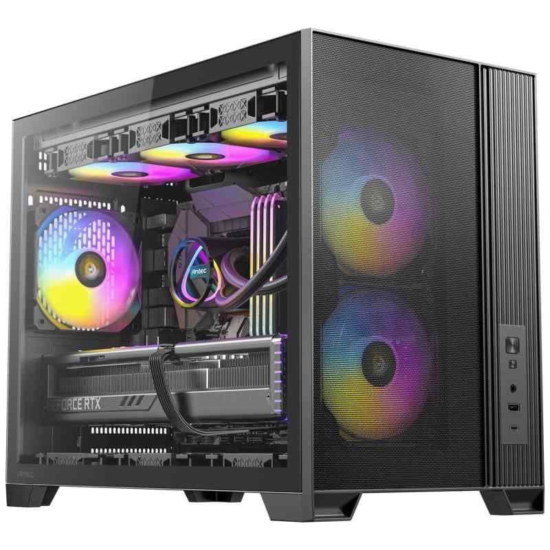 WiNDy - ANTEC PCケース FLUX M ブラック フロントにメッシュパネルを採用、左サイドに強化ガラスパネルを搭載したコンパクトな冷却型ミニタワーPCケース Antec FLUX M Compact Micro ATX Case