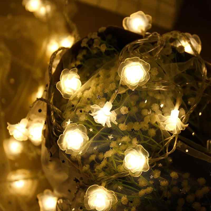 LEDイルミネーションライト バラ ローズ 花 イルミネーションフェアリーライト クリスマス ライト led ツリー 電飾3M 20個 フェアリー電飾led USB給電式 防滴防塵 屋内屋外両用 キャンプ 吊り下