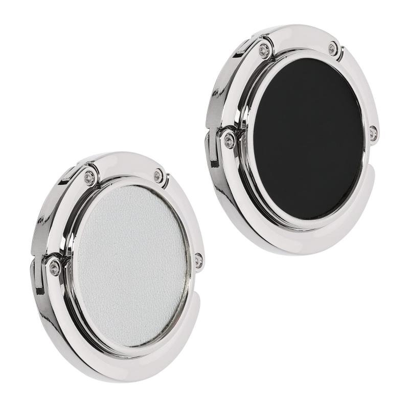 kwmobile 2x バッグ フック カバン用 - 折り畳み バッグハンガー デスク テーブル ハンドバッグに - コンパクト テーブルフック フェイクレザー