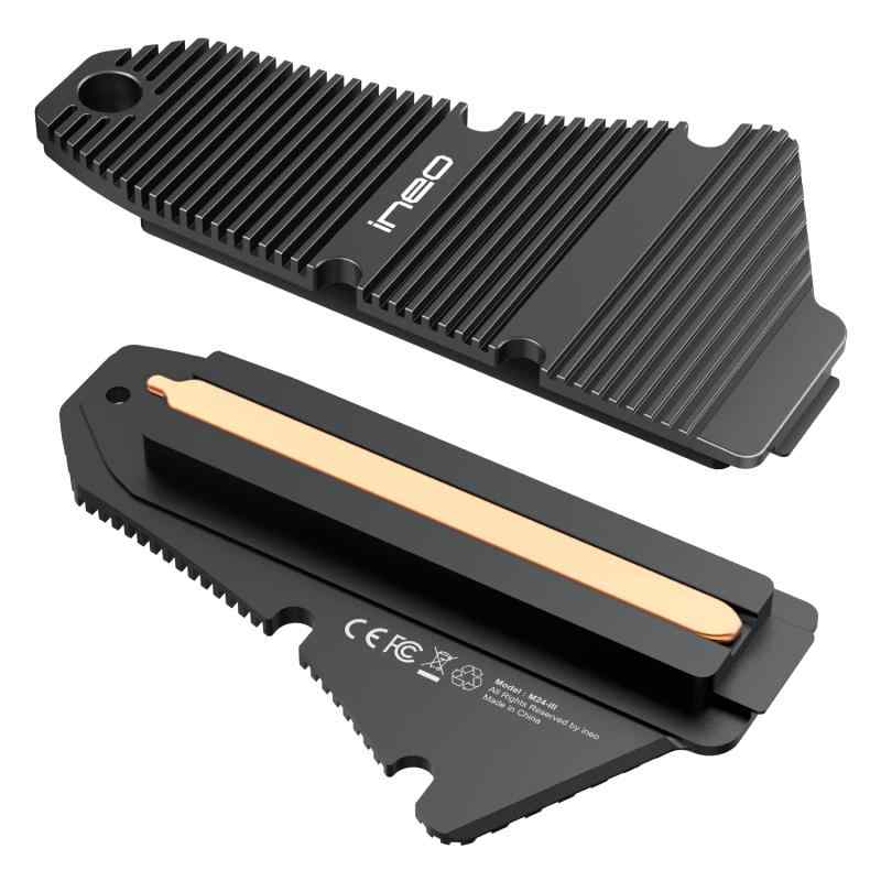 ineo PS5 防塵ヒートシンク M.2 NVME SSD ヒートシンク PS5用 (PS5 SlimおよびPS5 Proには対応していません) マグネシウムアルミニウム合金 純銅ストリップ付きデザイン [M24]