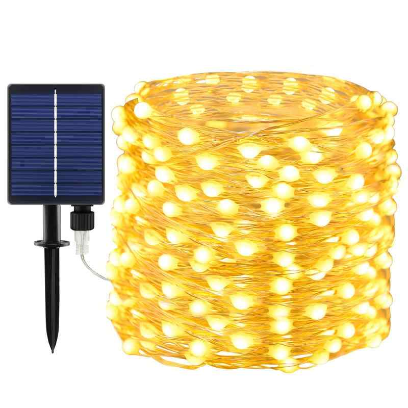 【大玉ビーズ】LED イルミネーションライト ソーラー ストリングライト クリスマスツリーライト 超明るい 20M 200球 8点灯モード 夜間自動点灯 IP65防水 電飾LED フェアリーライト ガーデンライ